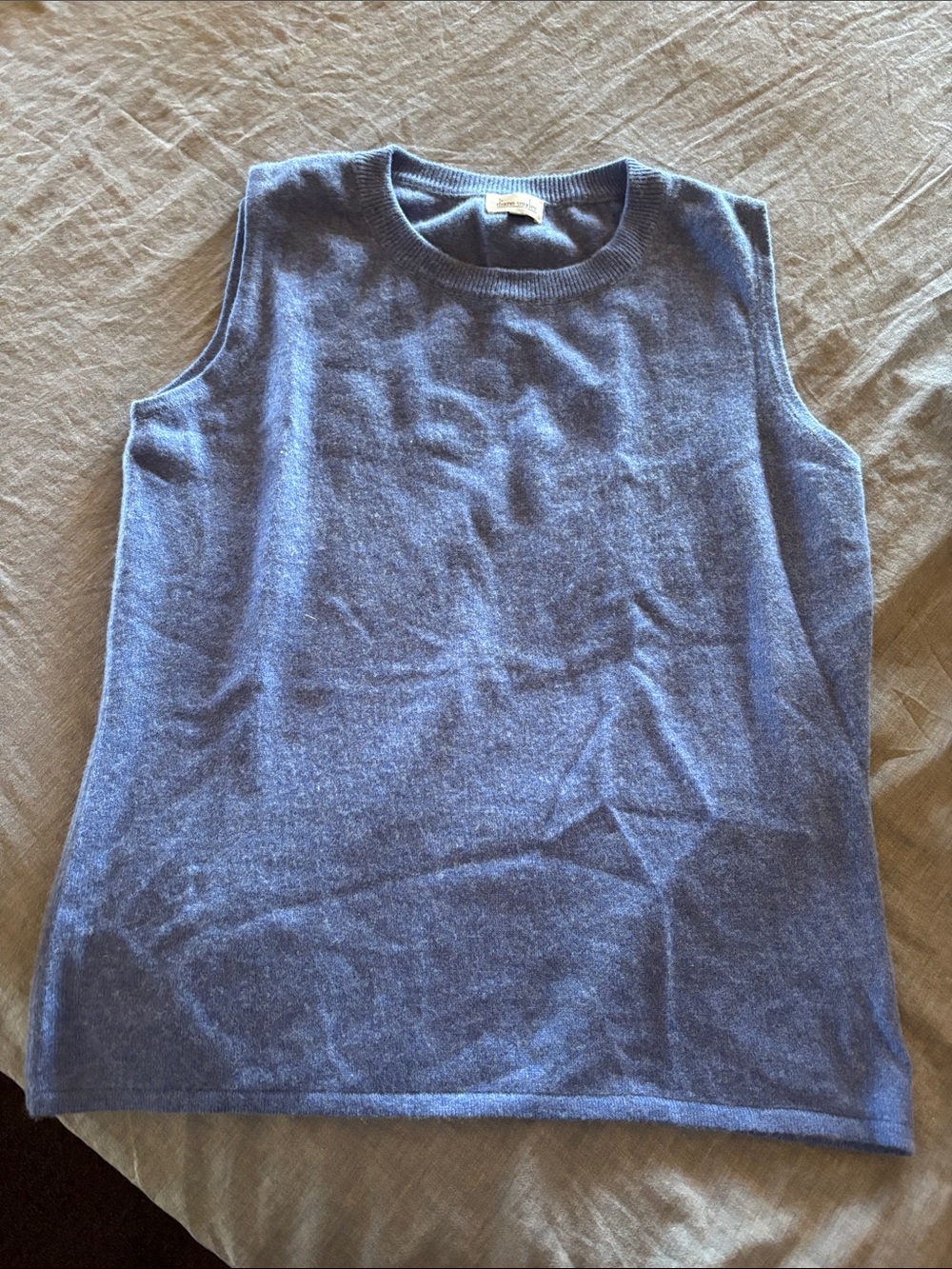 Classic Sleeveless Crewneck Sweater Vest - Blue